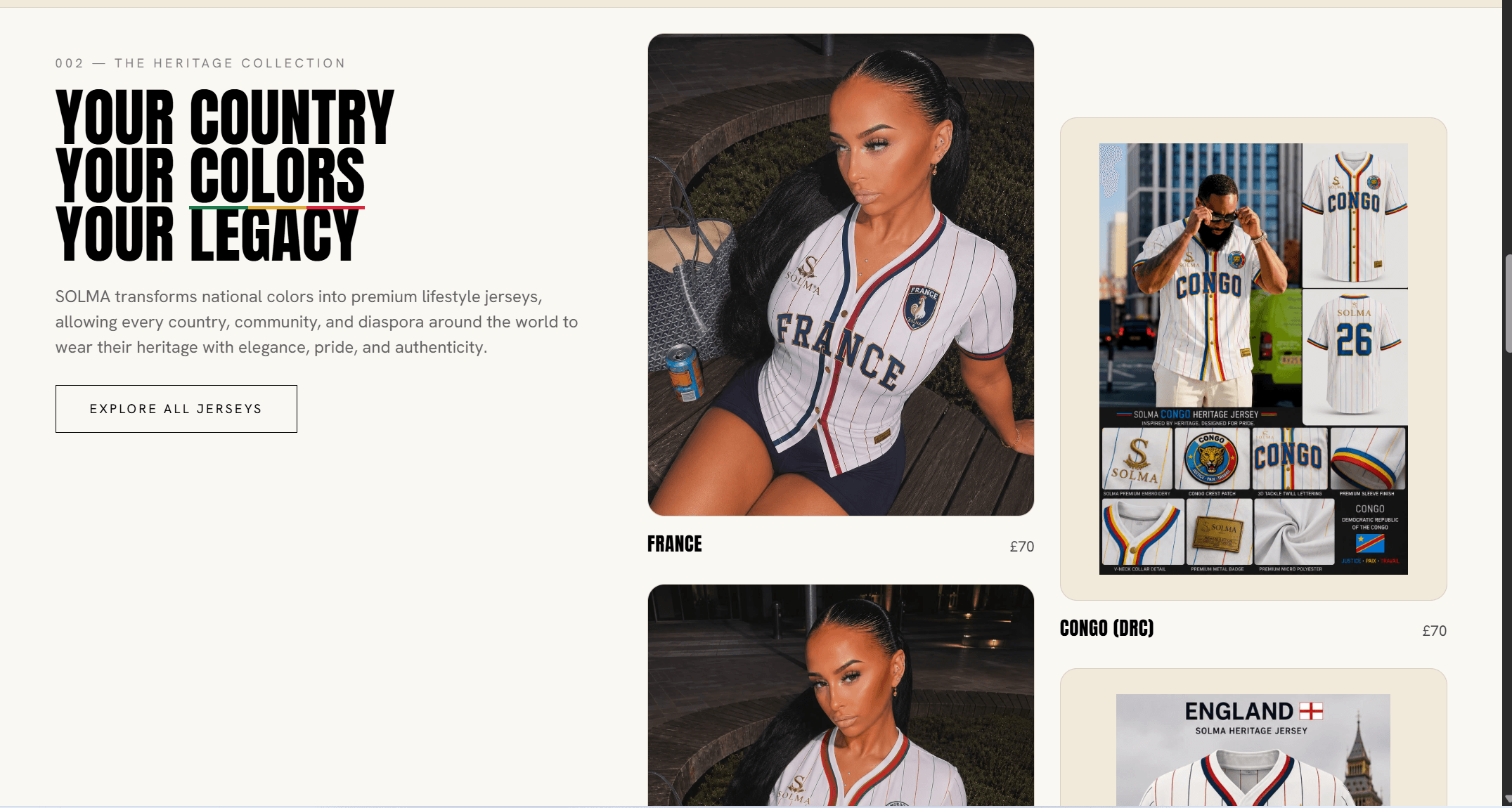Aperçu du site Solma Clothing